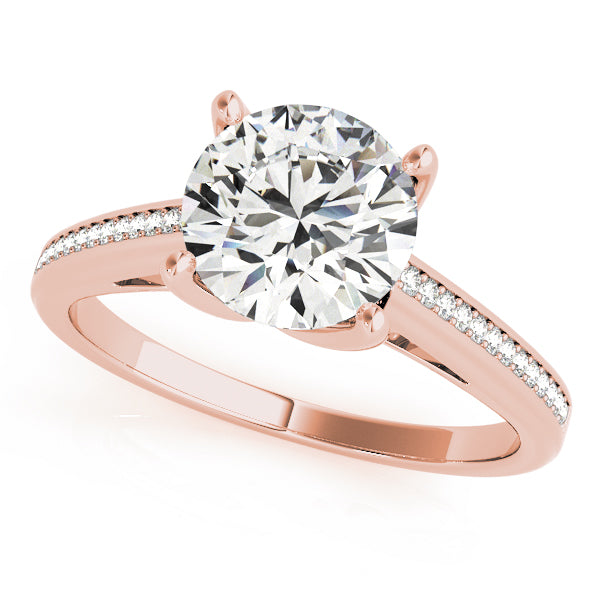 Exquisite Channel-Set Round Diamond Engagement Ring — 9K/18K Gold & Platinum