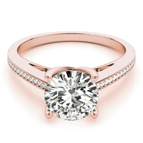 Exquisite Channel-Set Round Diamond Engagement Ring — 9K/18K Gold & Platinum