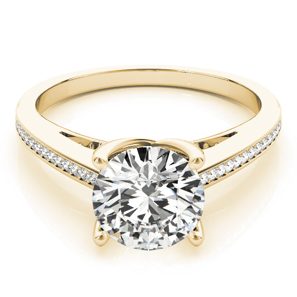 Exquisite Channel-Set Round Diamond Engagement Ring — 9K/18K Gold & Platinum