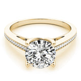 Exquisite Channel-Set Round Diamond Engagement Ring — 9K/18K Gold & Platinum