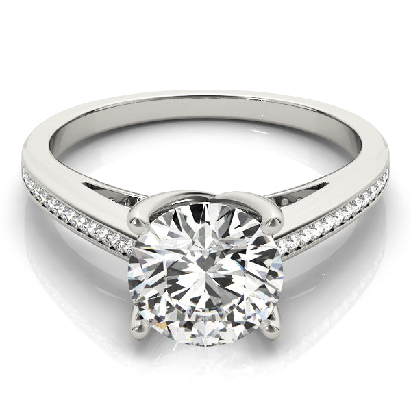 Exquisite Channel-Set Round Diamond Engagement Ring — 9K/18K Gold & Platinum