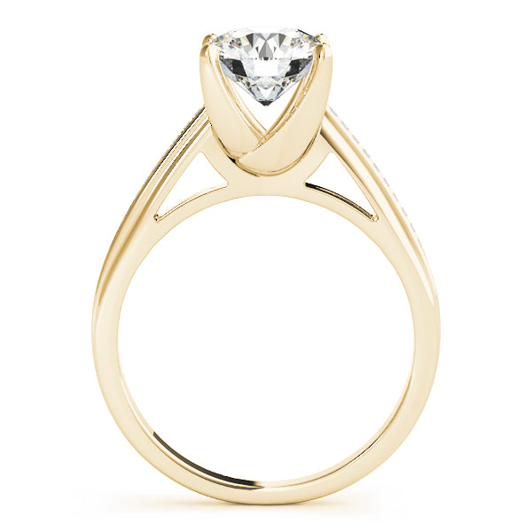 Exquisite Channel-Set Round Diamond Engagement Ring — 9K/18K Gold & Platinum