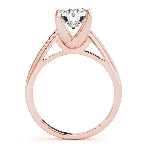 Exquisite Channel-Set Round Diamond Engagement Ring — 9K/18K Gold & Platinum