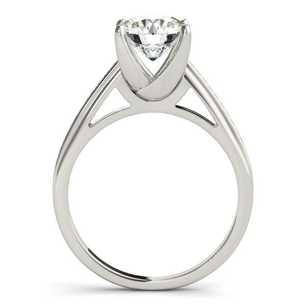 Exquisite Channel-Set Round Diamond Engagement Ring — 9K/18K Gold & Platinum