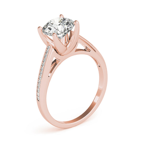 Exquisite Channel-Set Round Diamond Engagement Ring — 9K/18K Gold & Platinum