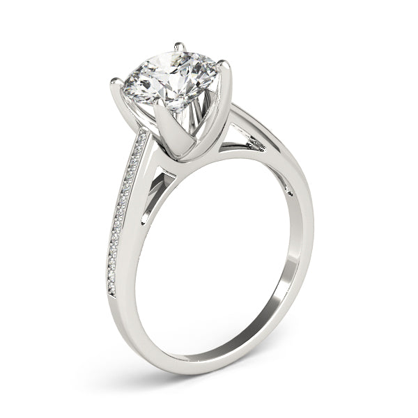 Exquisite Channel-Set Round Diamond Engagement Ring — 9K/18K Gold & Platinum