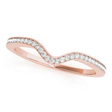Curved Bands Half Eternity Ring in Gold & Platinum