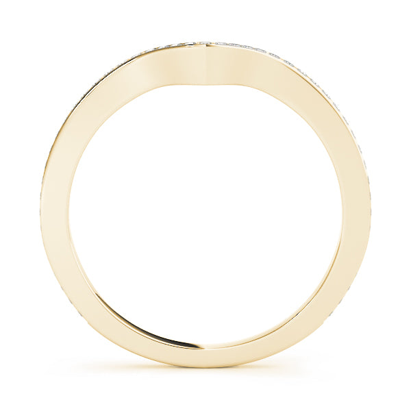 Curved Bands Half Eternity Ring in Gold & Platinum