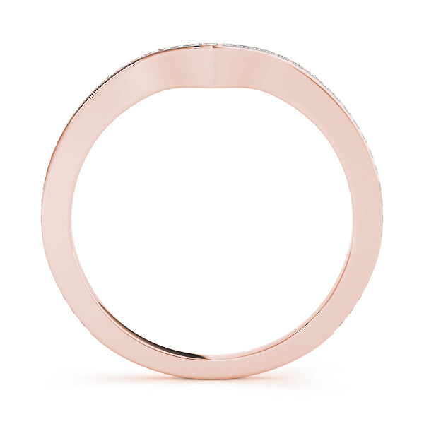 Curved Bands Half Eternity Ring in Gold & Platinum