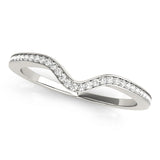 Curved Bands Half Eternity Ring in Gold & Platinum