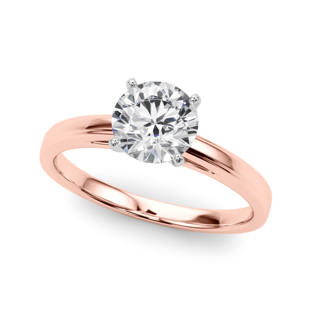 Radiant Solitaires Any Shape Round Diamond Engagement Ring — 9K/18K Gold & Platinum