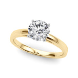 Radiant Solitaires Any Shape Round Diamond Engagement Ring — 9K/18K Gold & Platinum