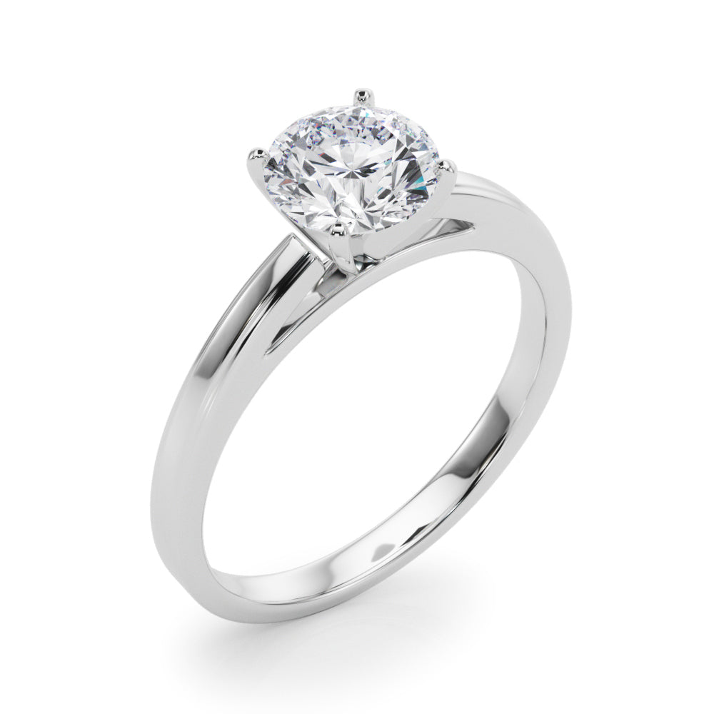 Radiant Solitaires Any Shape Round Diamond Engagement Ring — 9K/18K Gold & Platinum