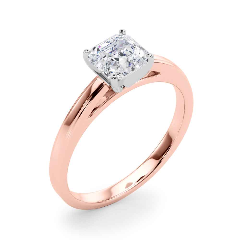 Radiant Solitaires Any Shape Round Diamond Engagement Ring — 9K/18K Gold & Platinum