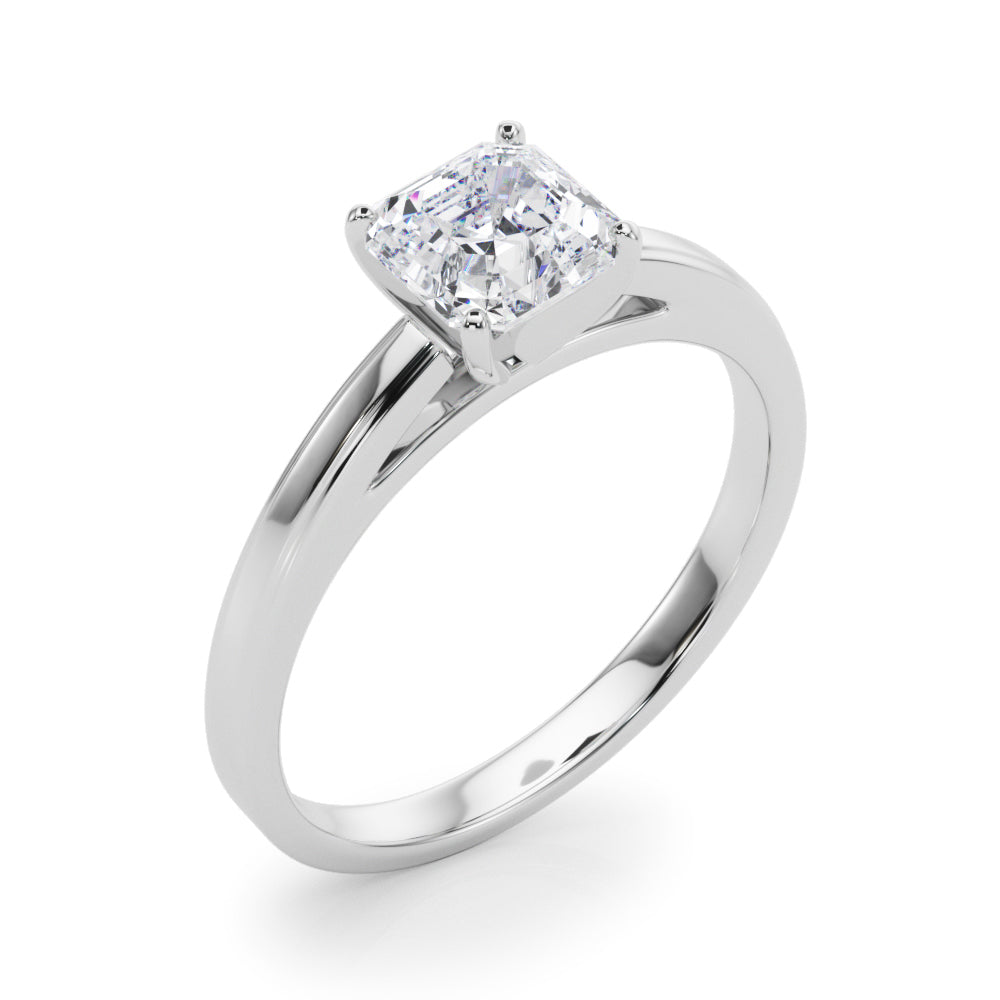 Radiant Solitaires Any Shape Round Diamond Engagement Ring — 9K/18K Gold & Platinum