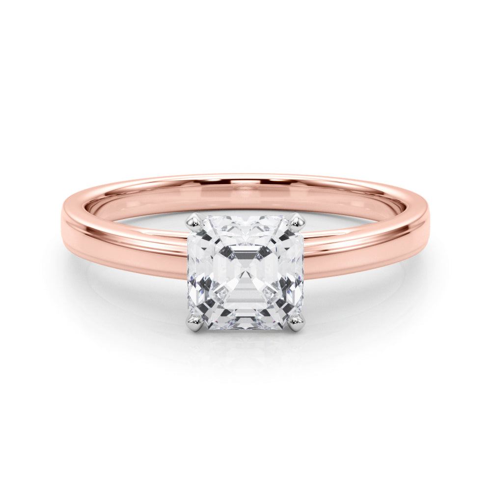 Radiant Solitaires Any Shape Round Diamond Engagement Ring — 9K/18K Gold & Platinum