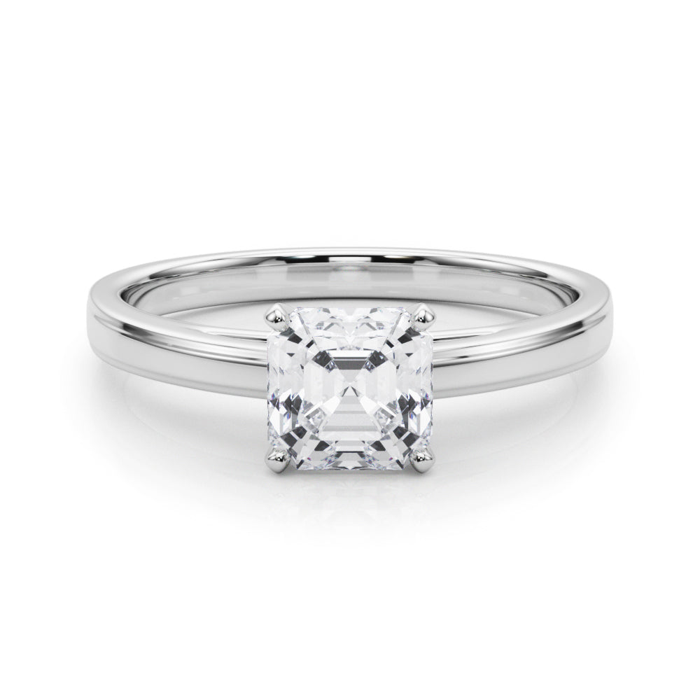 Radiant Solitaires Any Shape Round Diamond Engagement Ring — 9K/18K Gold & Platinum
