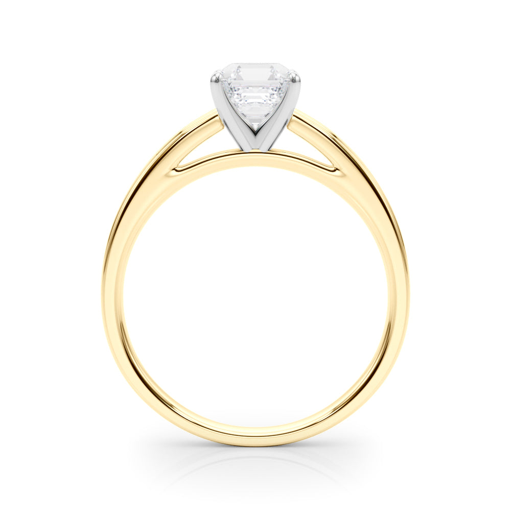 Radiant Solitaires Any Shape Round Diamond Engagement Ring — 9K/18K Gold & Platinum