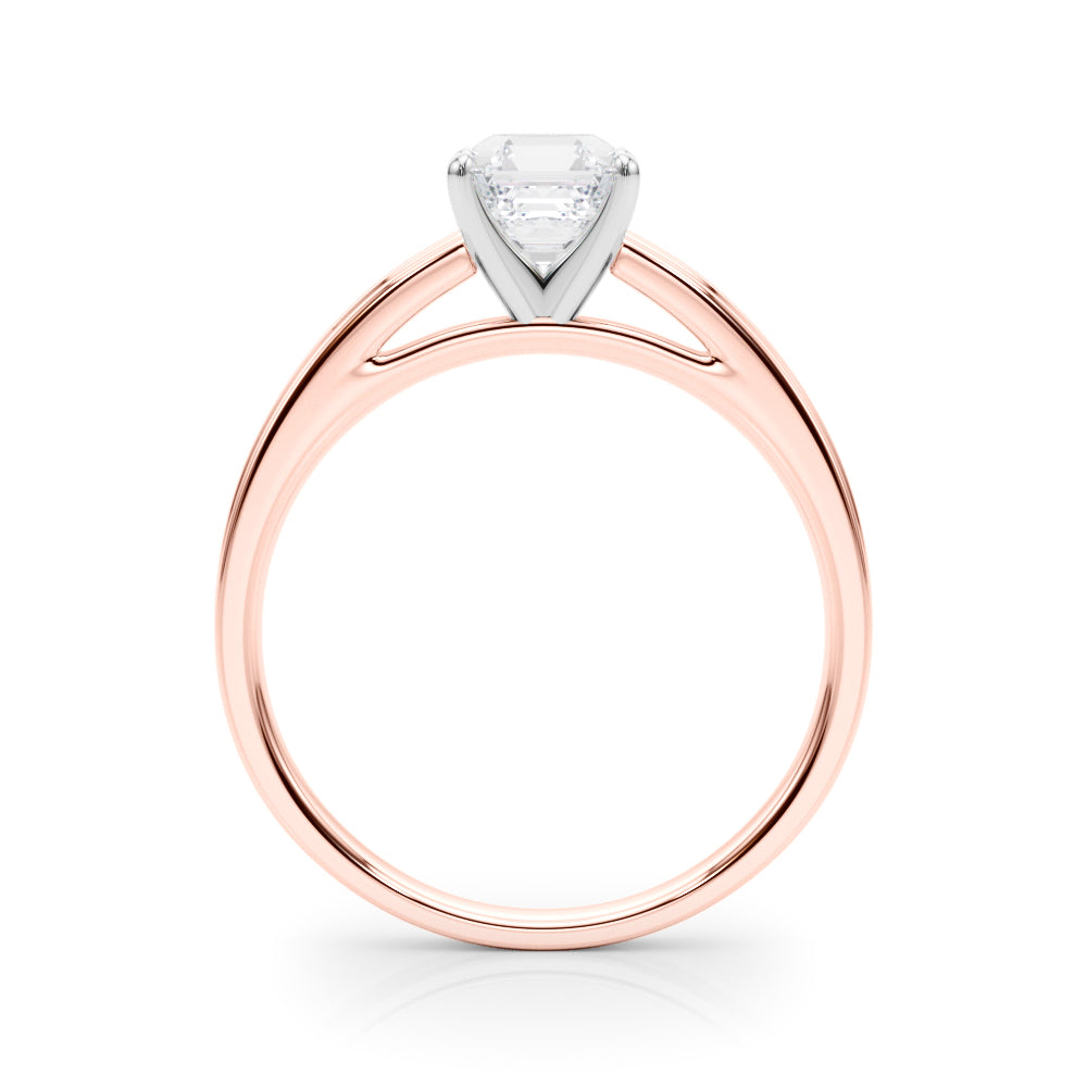 Radiant Solitaires Any Shape Round Diamond Engagement Ring — 9K/18K Gold & Platinum