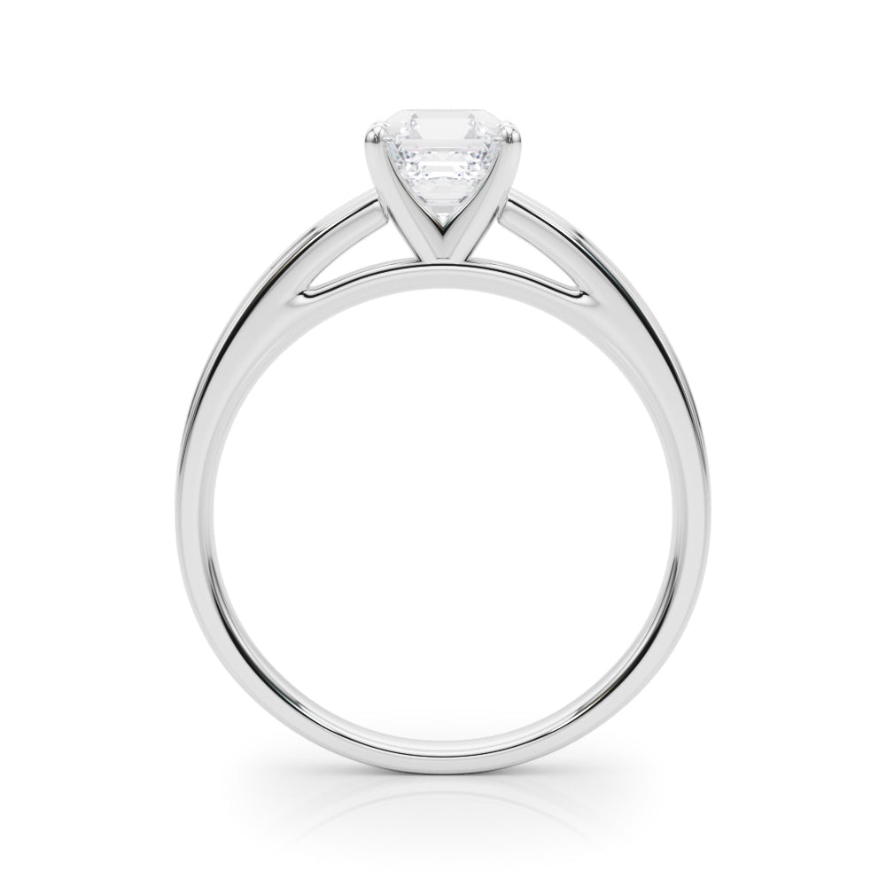 Radiant Solitaires Any Shape Round Diamond Engagement Ring — 9K/18K Gold & Platinum