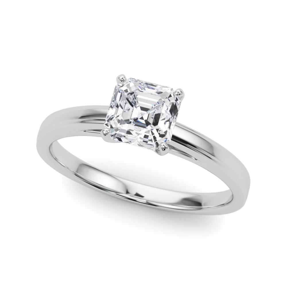 Radiant Solitaires Any Shape Round Diamond Engagement Ring — 9K/18K Gold & Platinum