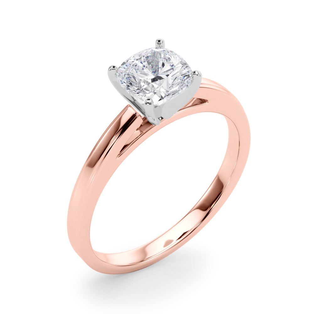 Radiant Solitaires Any Shape Round Diamond Engagement Ring — 9K/18K Gold & Platinum