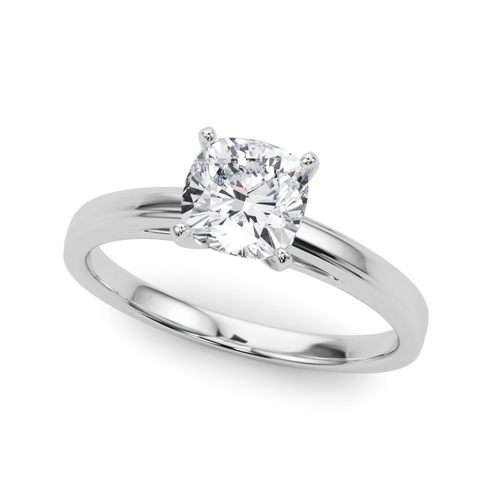 Radiant Solitaires Any Shape Round Diamond Engagement Ring — 9K/18K Gold & Platinum