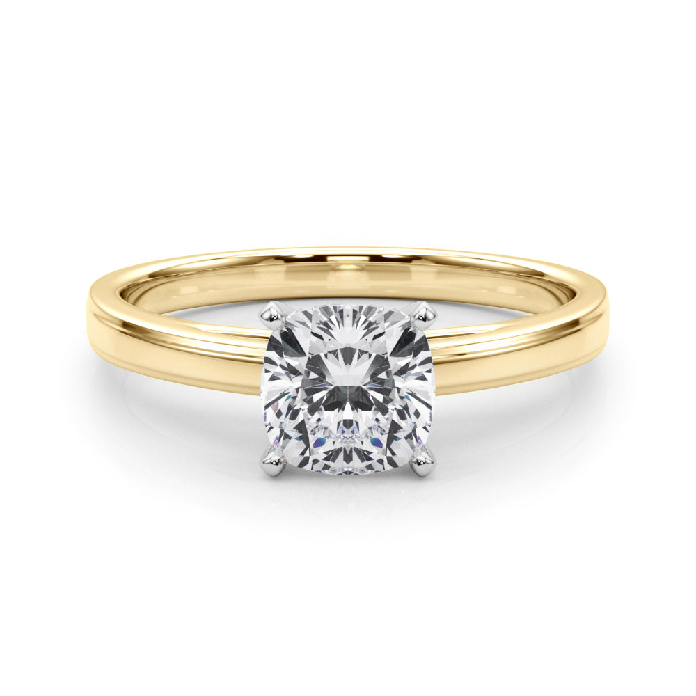 Radiant Solitaires Any Shape Round Diamond Engagement Ring — 9K/18K Gold & Platinum