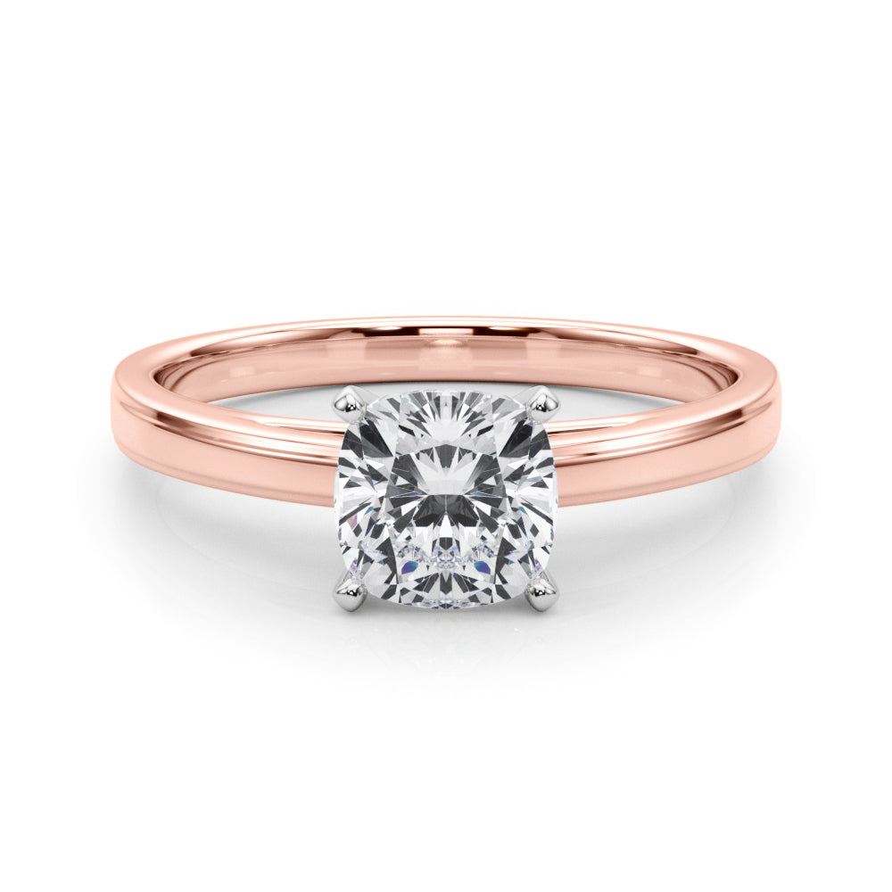 Radiant Solitaires Any Shape Round Diamond Engagement Ring — 9K/18K Gold & Platinum