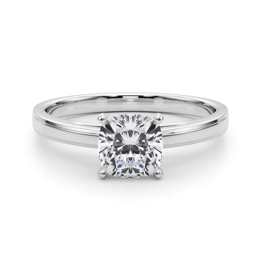 Radiant Solitaires Any Shape Round Diamond Engagement Ring — 9K/18K Gold & Platinum