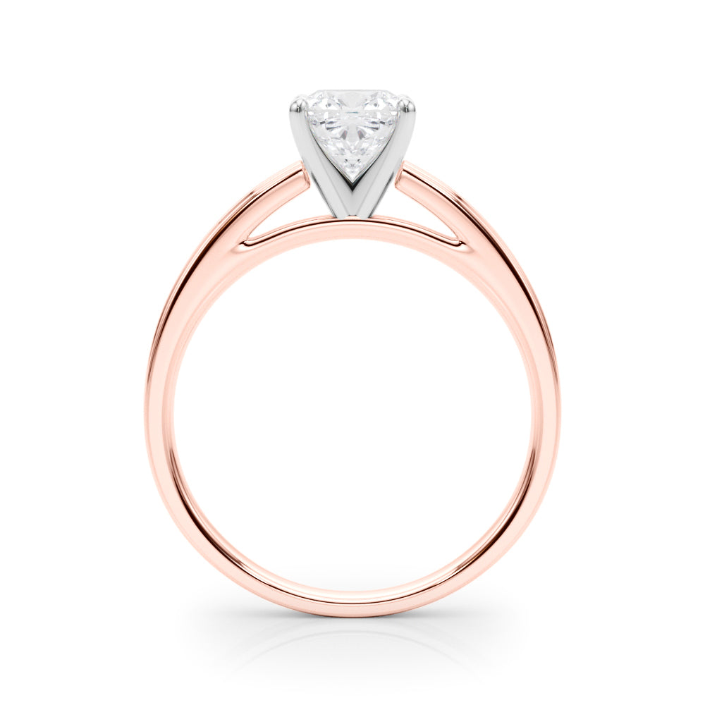 Radiant Solitaires Any Shape Round Diamond Engagement Ring — 9K/18K Gold & Platinum