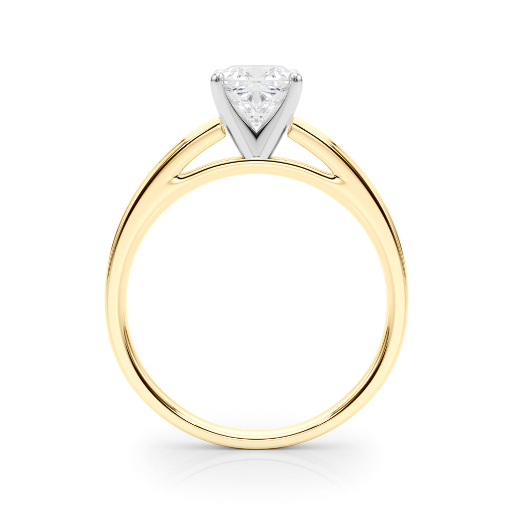 Radiant Solitaires Any Shape Round Diamond Engagement Ring — 9K/18K Gold & Platinum