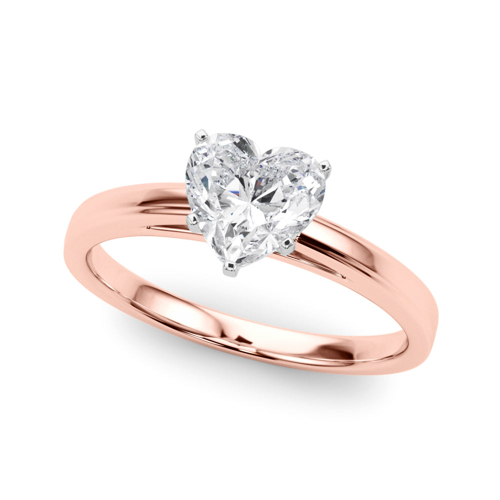 Radiant Solitaires Any Shape Round Diamond Engagement Ring — 9K/18K Gold & Platinum