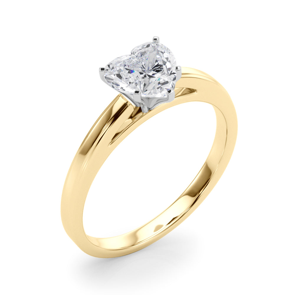 Radiant Solitaires Any Shape Round Diamond Engagement Ring — 9K/18K Gold & Platinum
