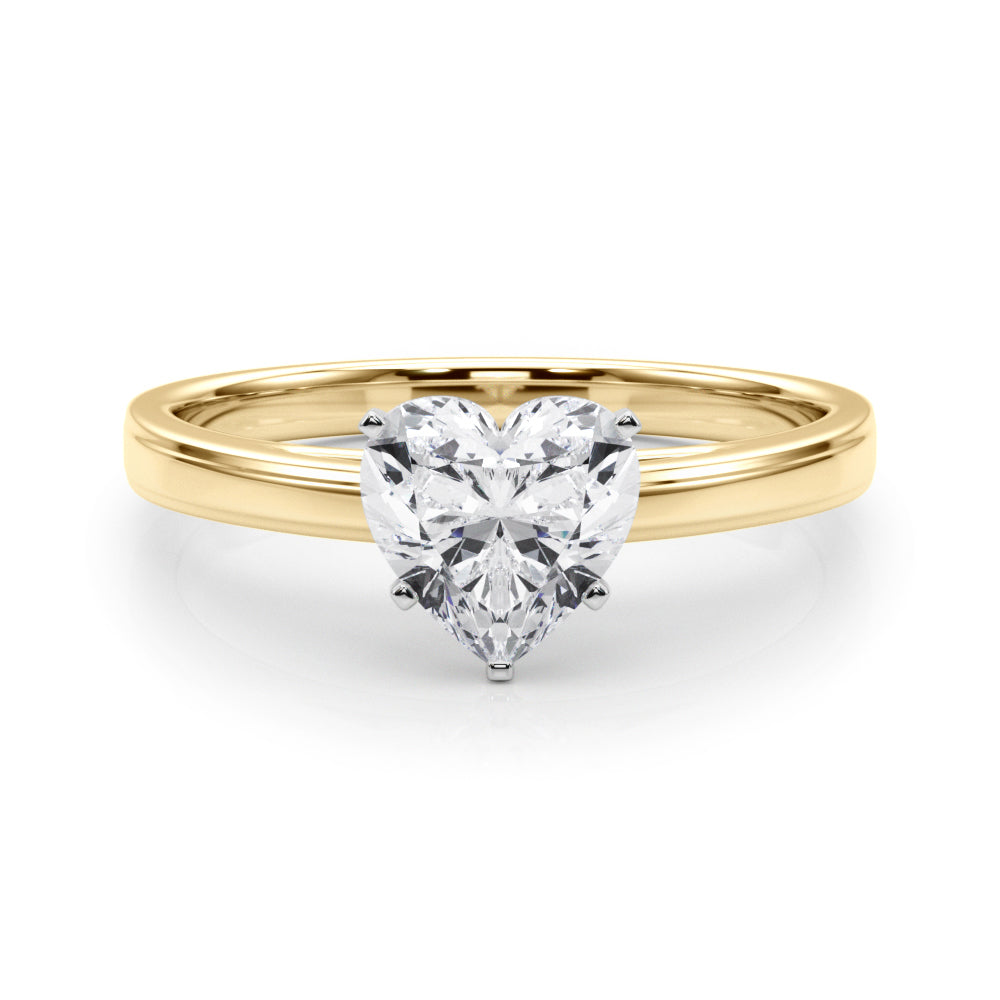Radiant Solitaires Any Shape Round Diamond Engagement Ring — 9K/18K Gold & Platinum