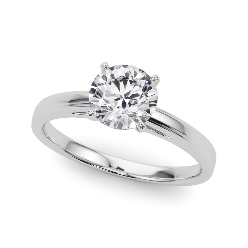Radiant Solitaires Any Shape Round Diamond Engagement Ring — 9K/18K Gold & Platinum