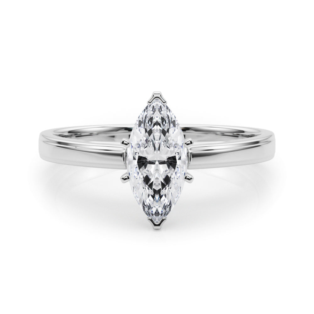 Radiant Solitaires Any Shape Round Diamond Engagement Ring — 9K/18K Gold & Platinum