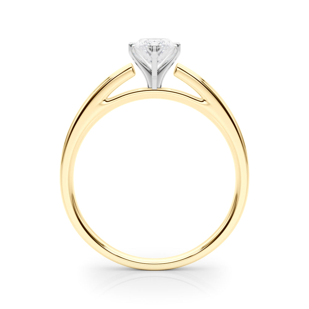 Radiant Solitaires Any Shape Round Diamond Engagement Ring — 9K/18K Gold & Platinum