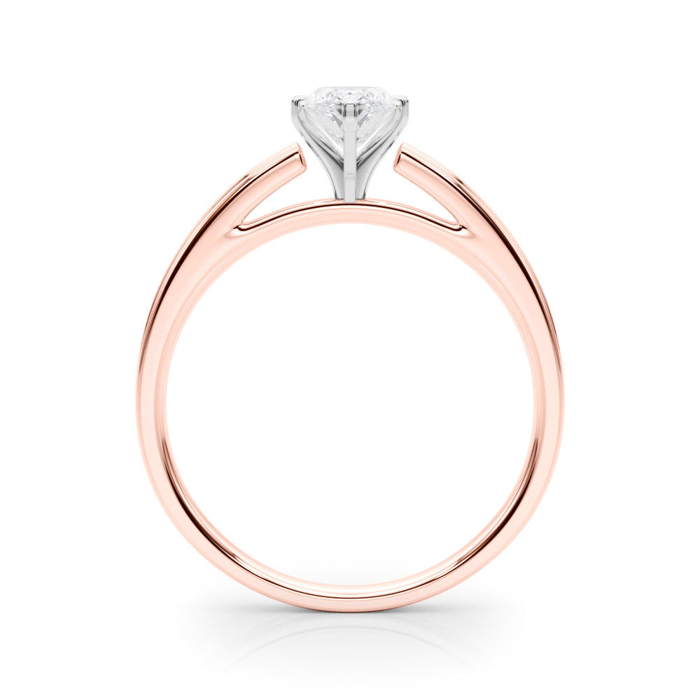 Radiant Solitaires Any Shape Round Diamond Engagement Ring — 9K/18K Gold & Platinum