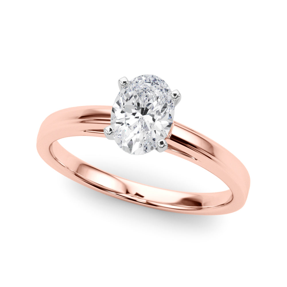 Radiant Solitaires Any Shape Round Diamond Engagement Ring — 9K/18K Gold & Platinum