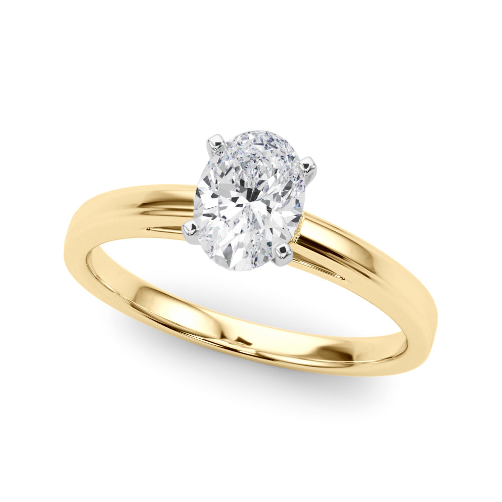 Radiant Solitaires Any Shape Round Diamond Engagement Ring — 9K/18K Gold & Platinum