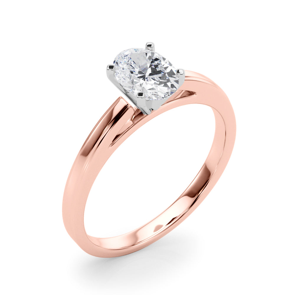 Radiant Solitaires Any Shape Round Diamond Engagement Ring — 9K/18K Gold & Platinum