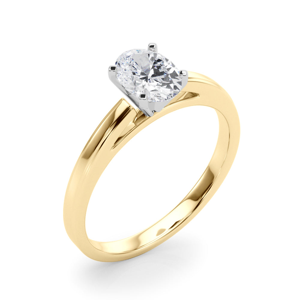 Radiant Solitaires Any Shape Round Diamond Engagement Ring — 9K/18K Gold & Platinum