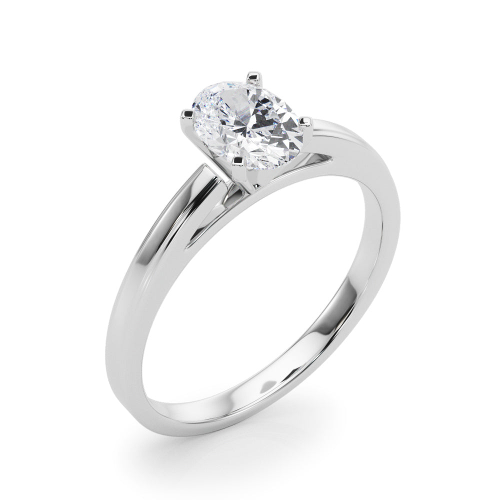 Radiant Solitaires Any Shape Round Diamond Engagement Ring — 9K/18K Gold & Platinum