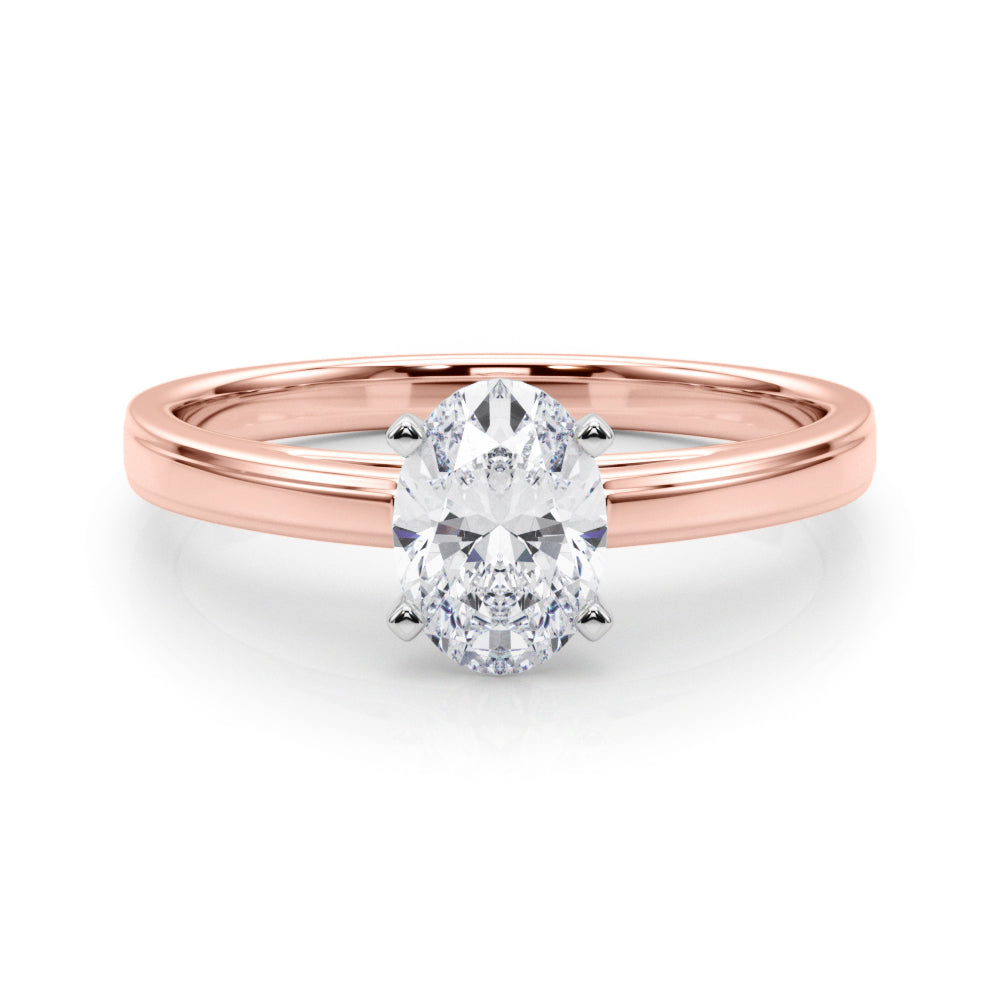 Radiant Solitaires Any Shape Round Diamond Engagement Ring — 9K/18K Gold & Platinum