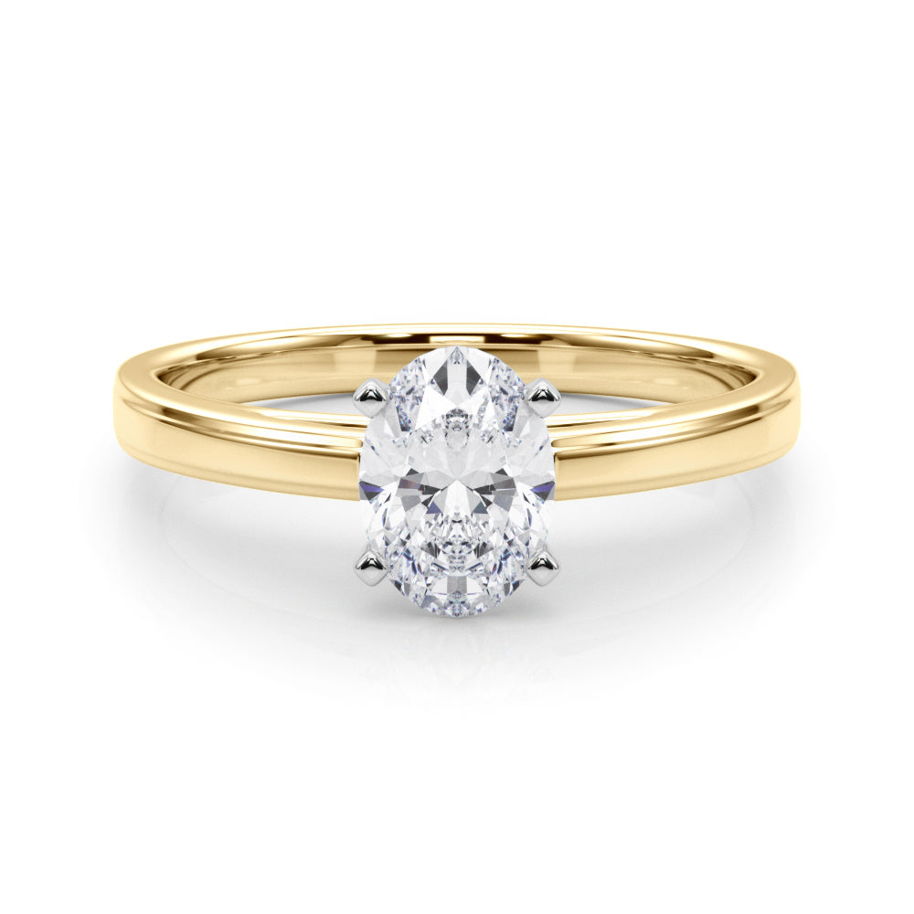 Radiant Solitaires Any Shape Round Diamond Engagement Ring — 9K/18K Gold & Platinum