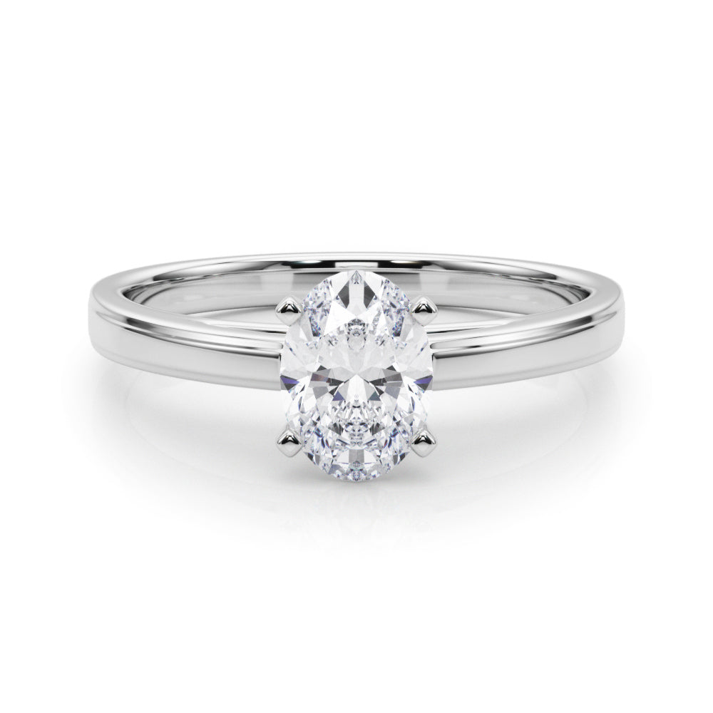 Radiant Solitaires Any Shape Round Diamond Engagement Ring — 9K/18K Gold & Platinum