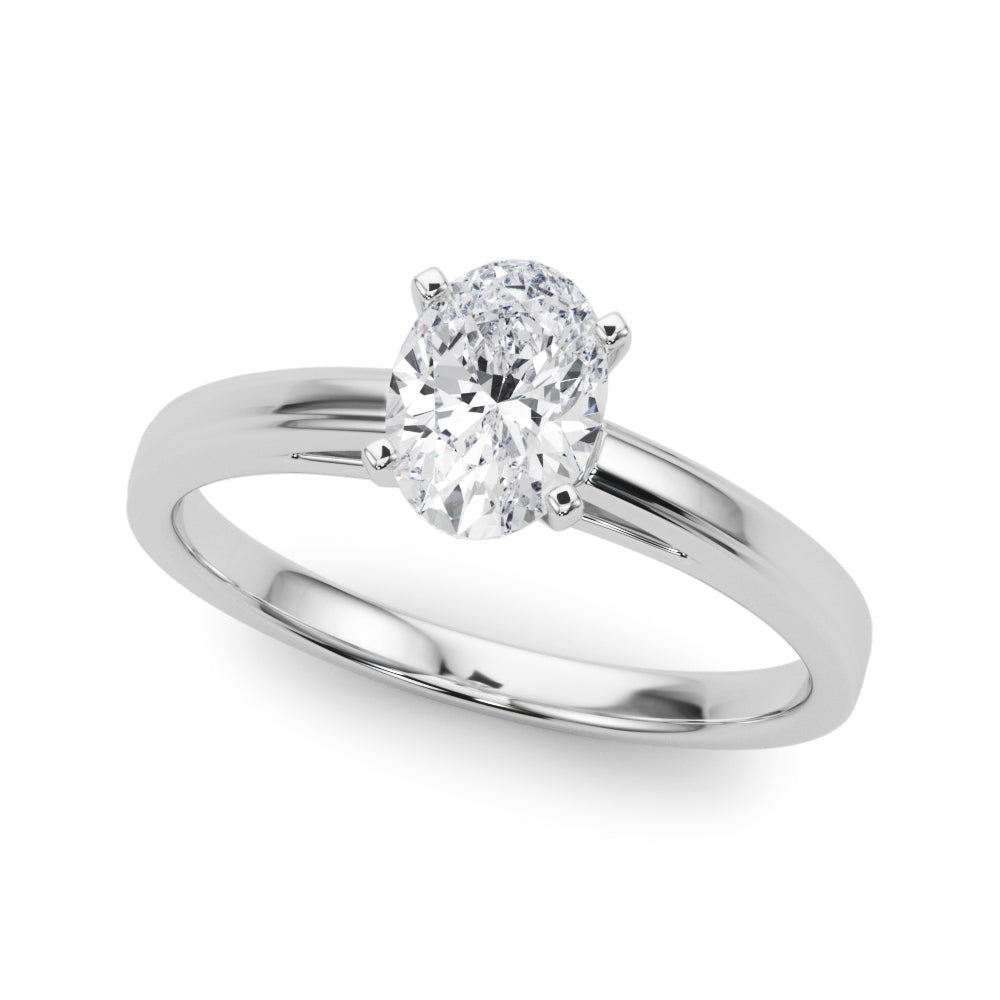 Radiant Solitaires Any Shape Round Diamond Engagement Ring — 9K/18K Gold & Platinum