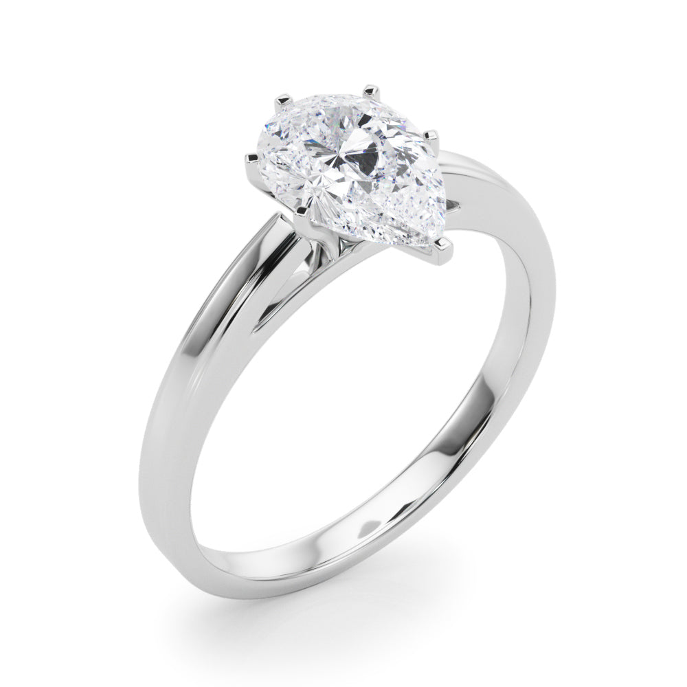 Radiant Solitaires Any Shape Round Diamond Engagement Ring — 9K/18K Gold & Platinum