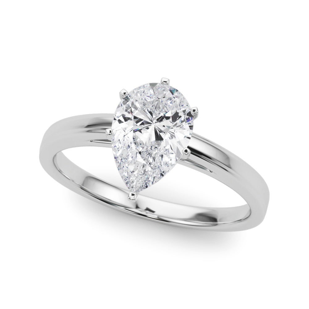 Radiant Solitaires Any Shape Round Diamond Engagement Ring — 9K/18K Gold & Platinum